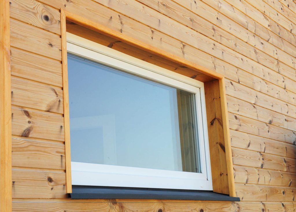 side view of timber house window